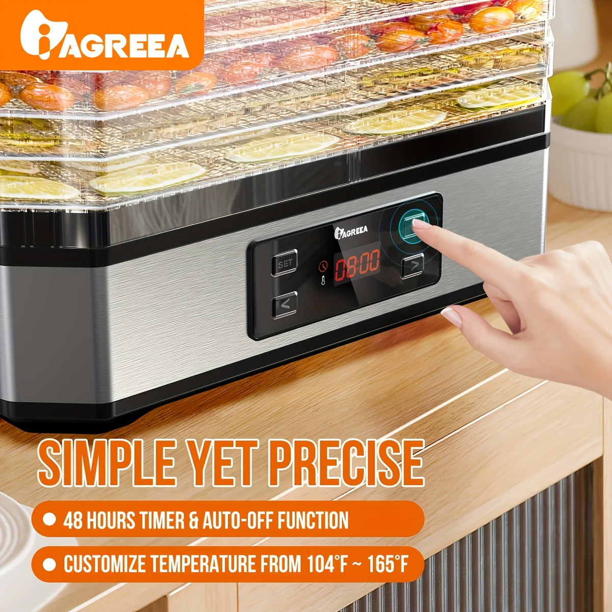 8 Trays Digital Food Dehydrator V490781