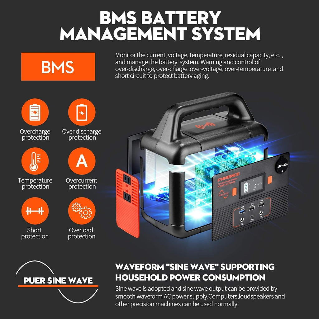 300W Portable Power Station, 266Wh Solar Generator, 72000mAh 60W PD Power Bank with Dual 110V AC Outlets C669