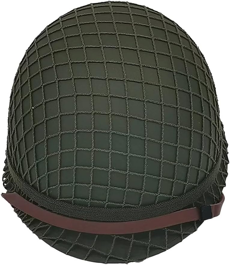 WW2 US Army M1 Helmet Steel Shell with Net Canvas Chin Strap Cat Eye Band W895048