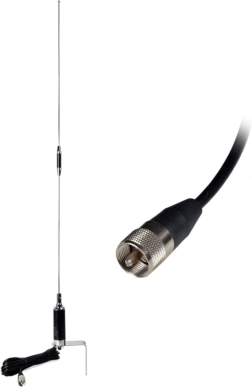 Dual-Band NMO 37.9 Inch Antenna with Stainless Steel L-Bracket & 13' RG-58 Coax Cable J5257