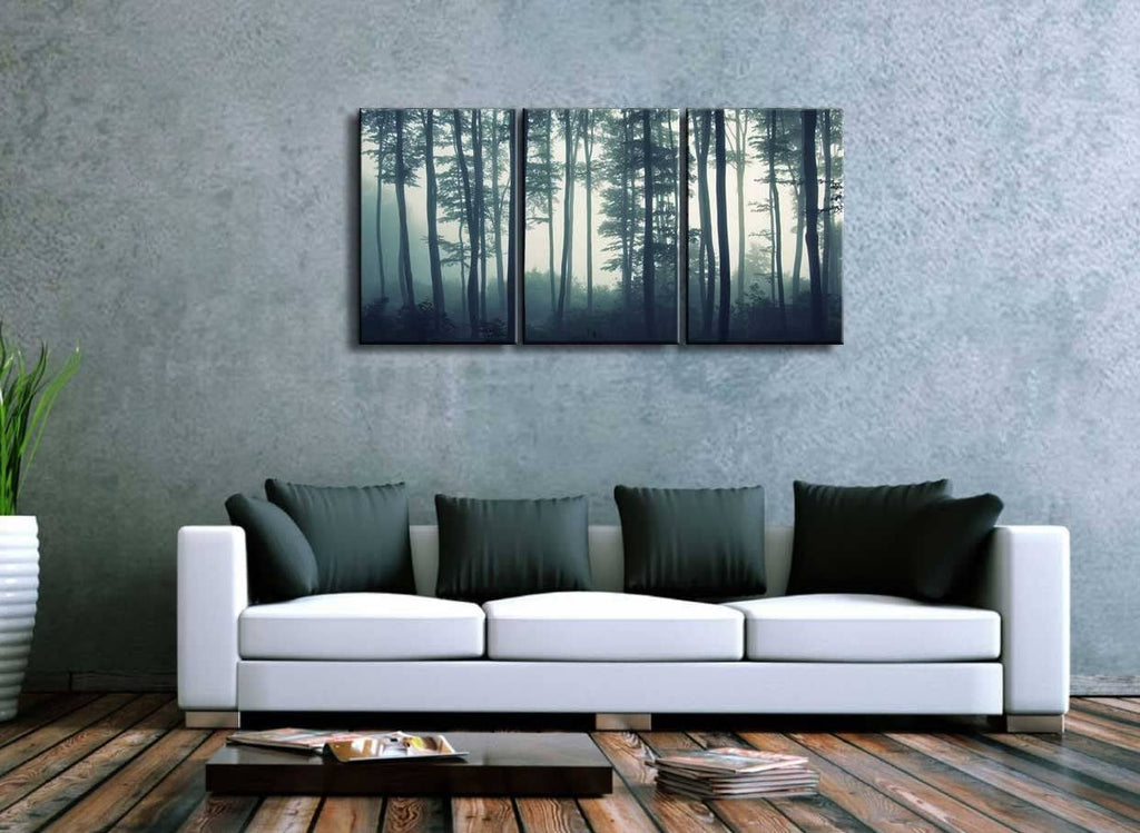 Teal Tree Canvas Art 3 Panels 16x24 Inches G841