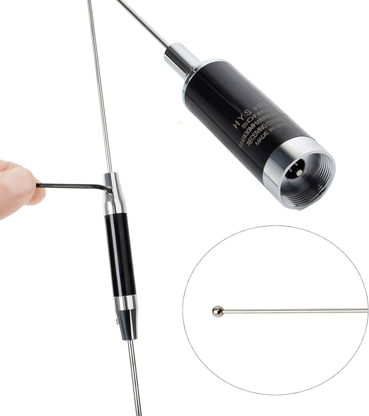 Dual-Band NMO 37.9 Inch Antenna with Stainless Steel L-Bracket & 13' RG-58 Coax Cable J5257