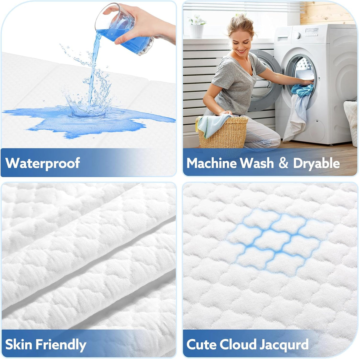 38’’x26’’ Waterproof Portable Crib Mattress Topper E26574