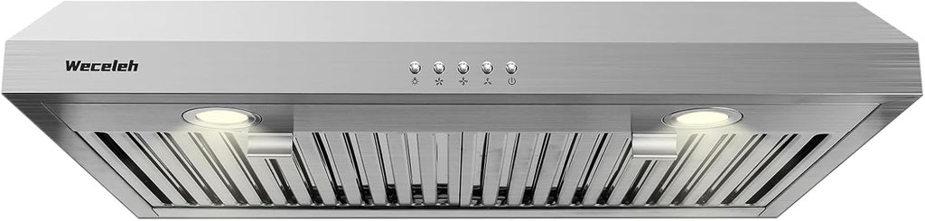 30 Inch Stainless Steel Under Cabinet Range Hood with Baffle Filters and 2 LED Lights F66606