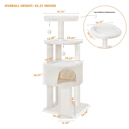Grey Cat Tree with Scratching Post W16451