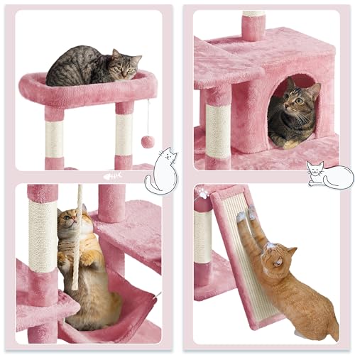 63 Inches Tall Cat Tree with Scratching Posts E510