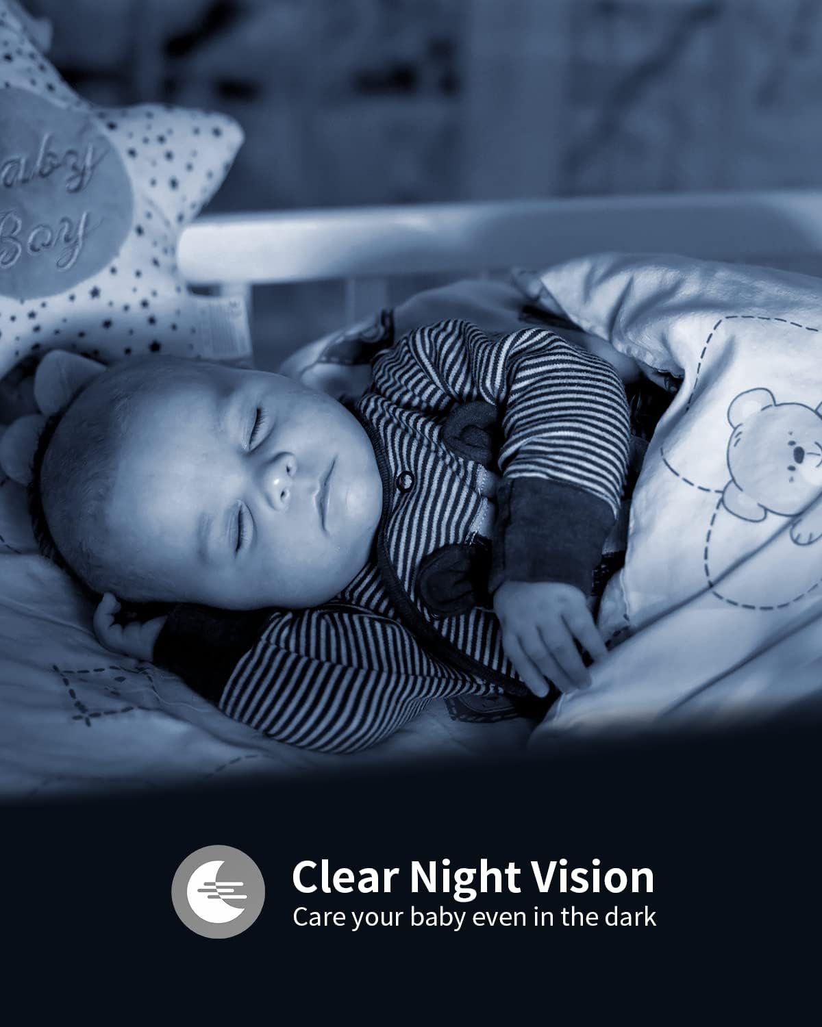 Baby Monitor with Camera and Audio, 1080P Infrared Night Vision, White O6285