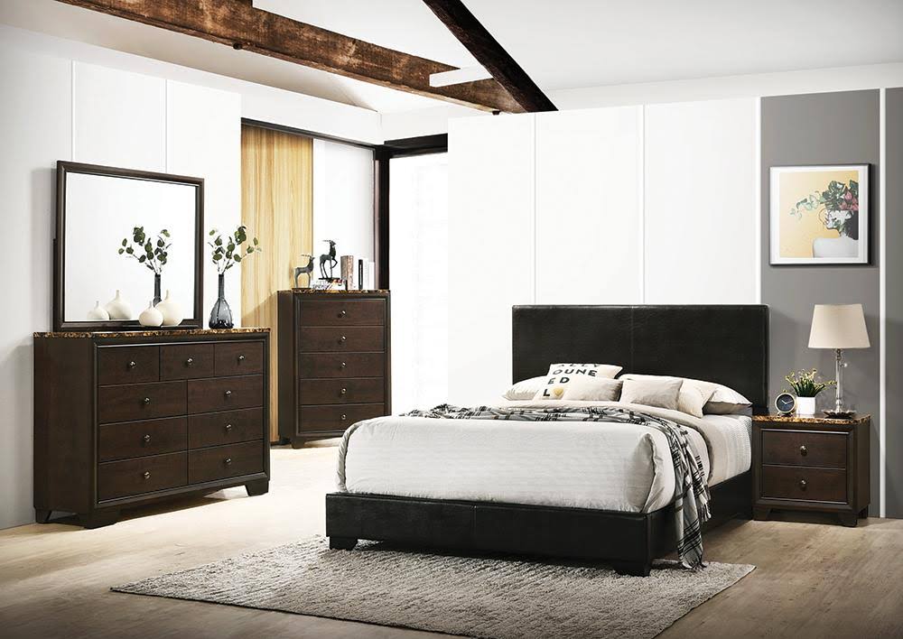 Black Full Upholstered Bed O250054