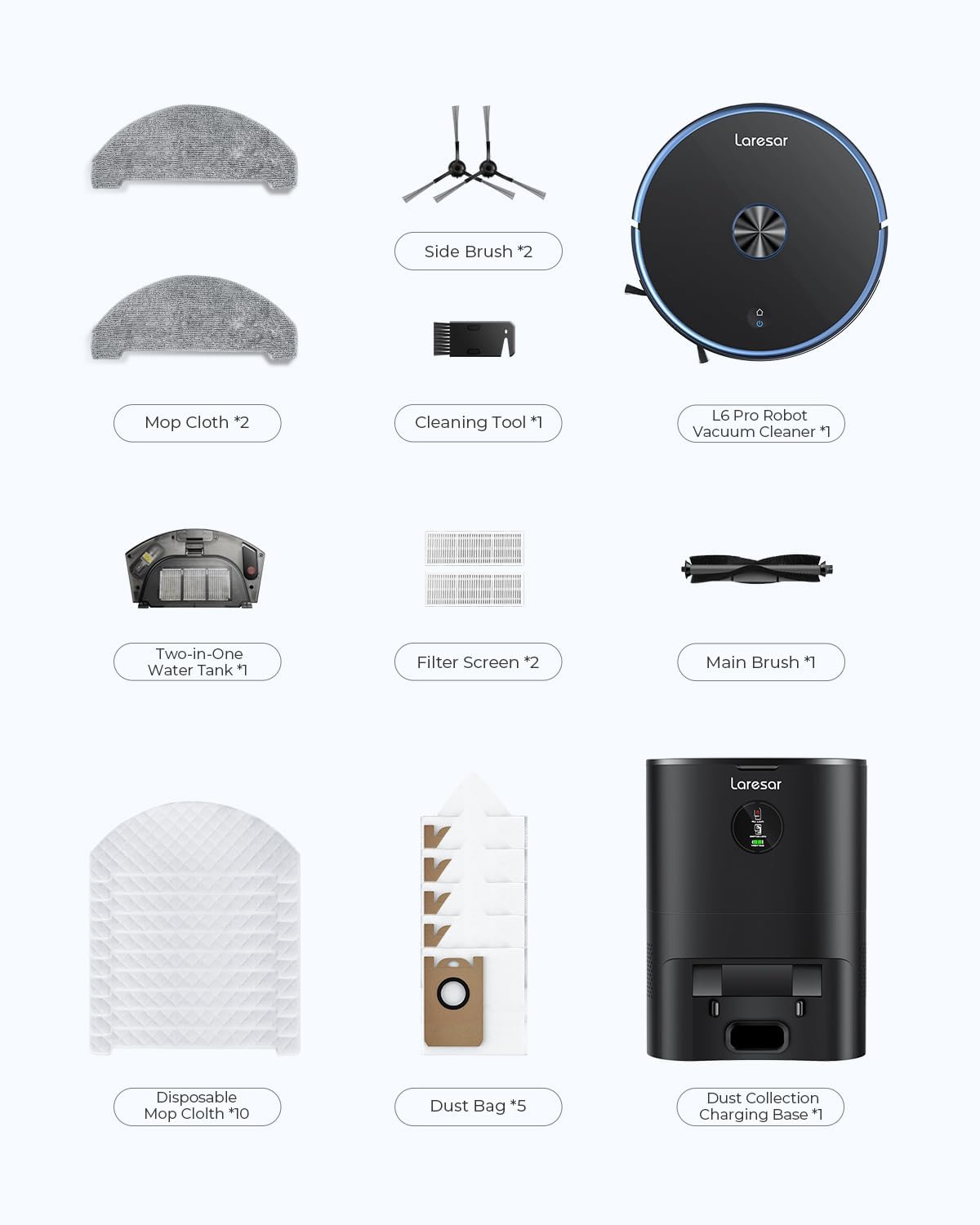 3 in 1 Robot Vacuum and Mop Combo with Self Emptying Station R413