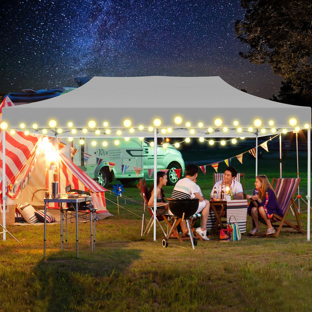 White 10'x20' Waterproof Pop Up Canopy Tent M846960