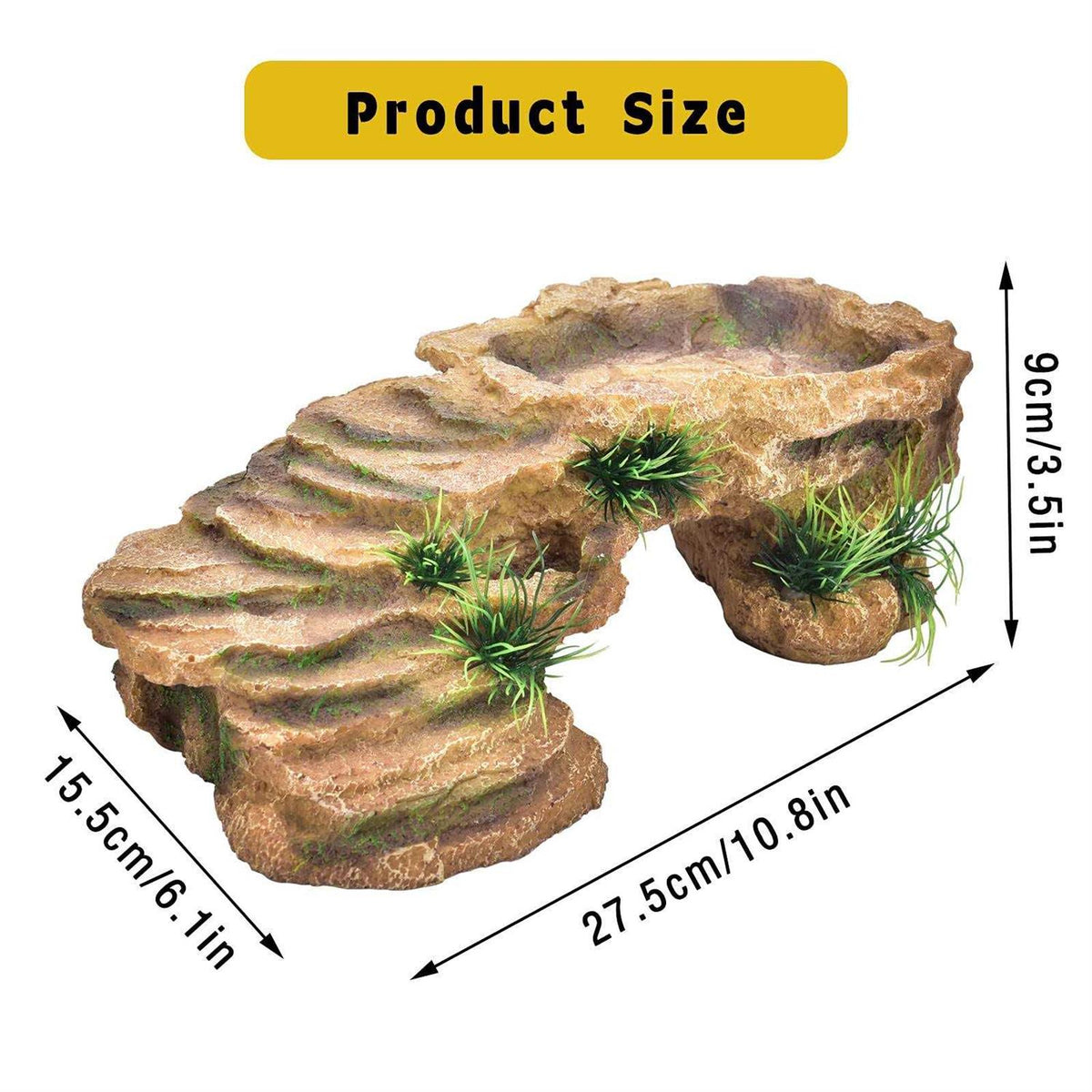 Resin Basking Platform Rectangular Aquarium Turtle Tank Decorations L6462