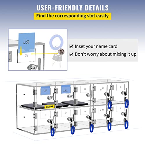 20 Slots Acrylic Wall-Mounted Cabinet with Door Locks and Keys U82090
