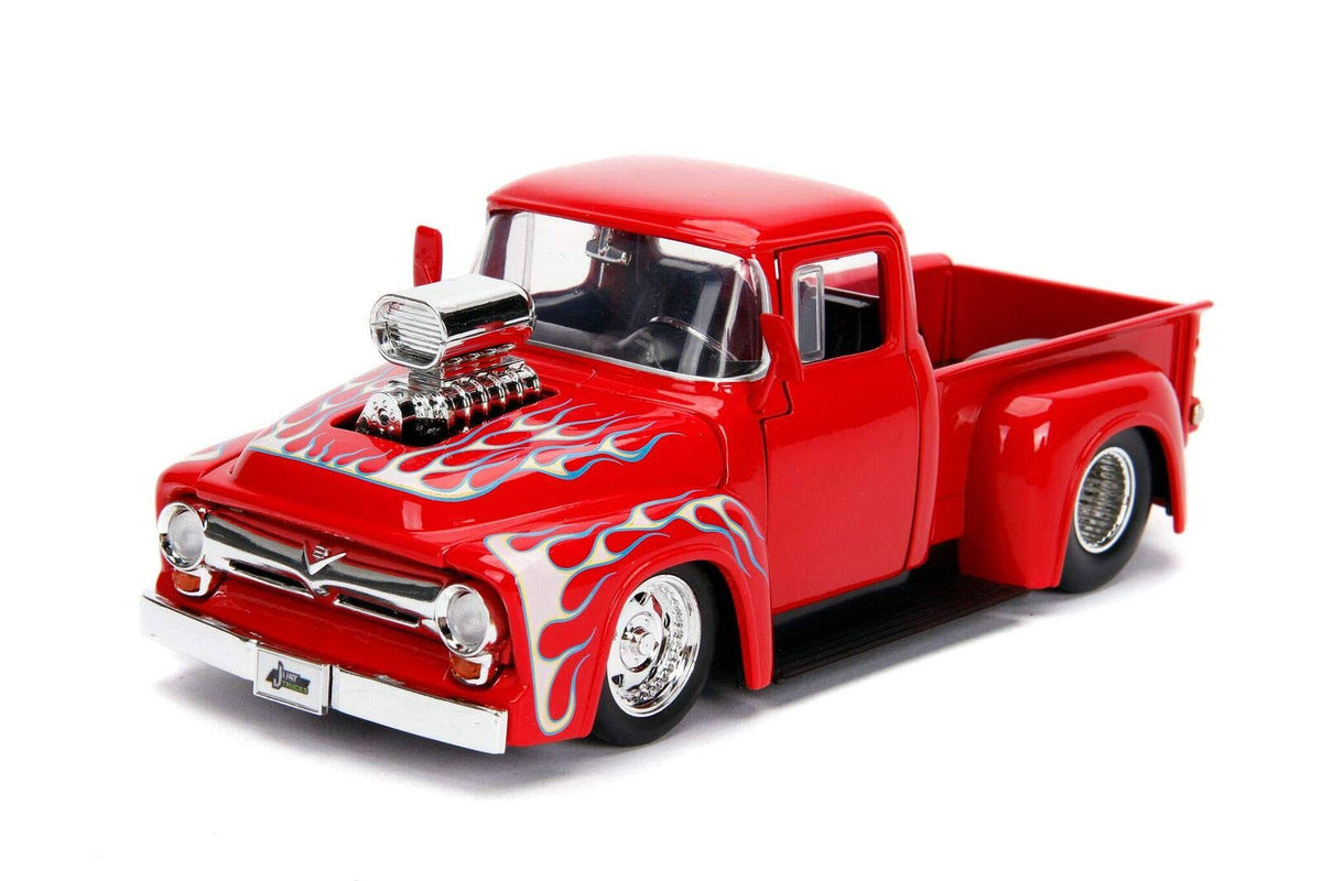 Glossy Red with Flames 1/24 Diecast Model Car T655