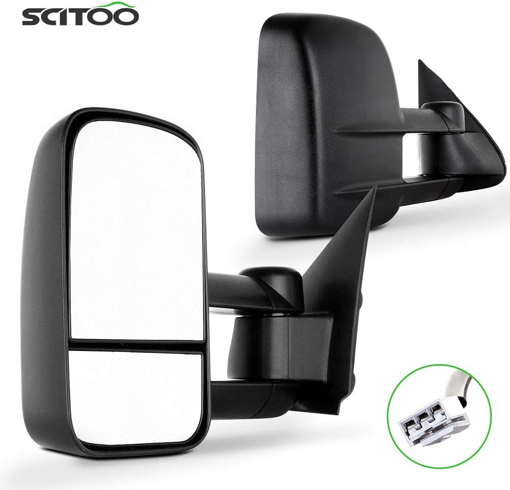 Black Power Adjusted Towing Mirrors Pair Set C59498