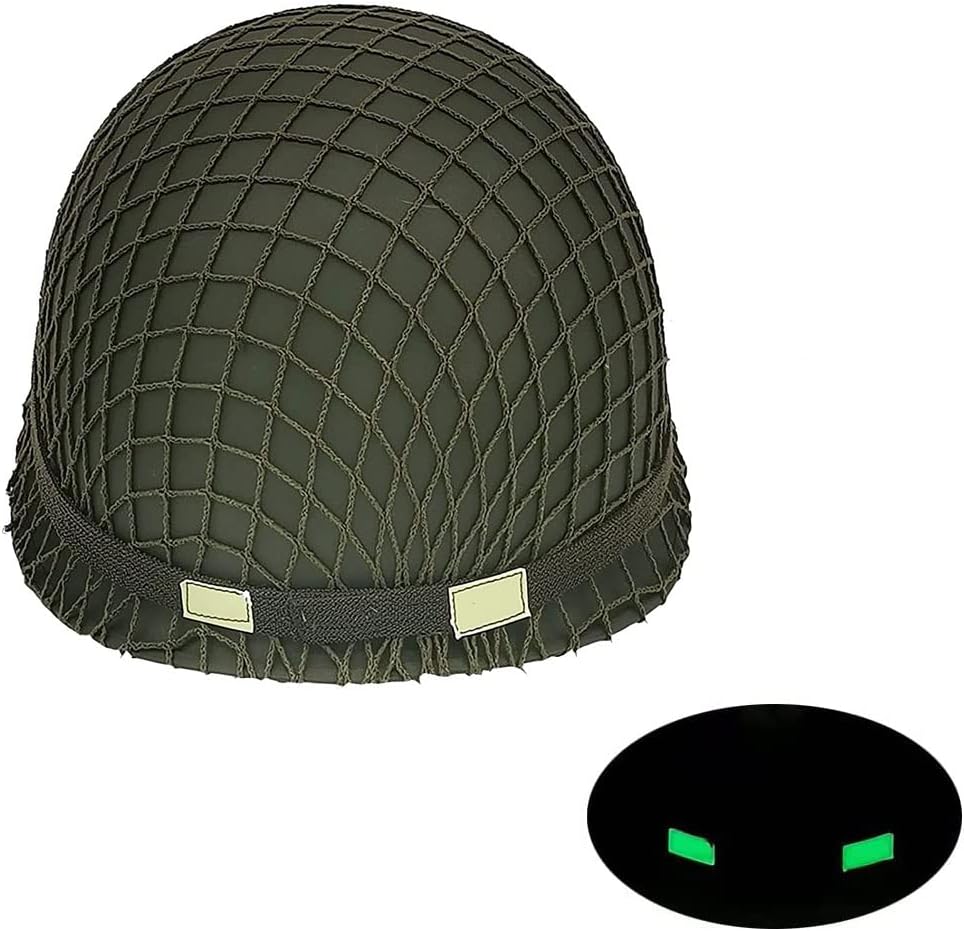 WW2 US Army M1 Helmet Steel Shell with Net Canvas Chin Strap Cat Eye Band W895048