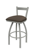 30 inch Low Back Swivel Bar Stool with Anodized Nickel Finish F813