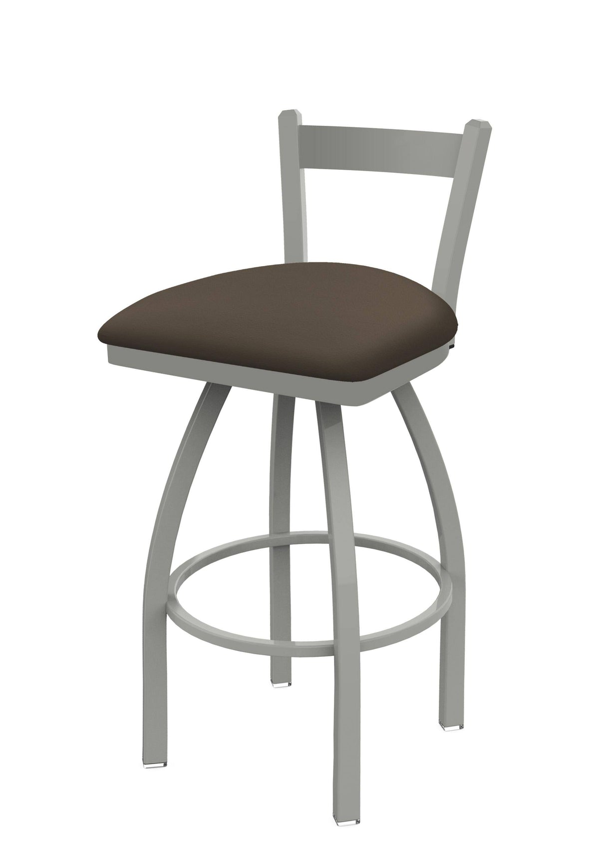 30 inch Low Back Swivel Bar Stool with Anodized Nickel Finish F813