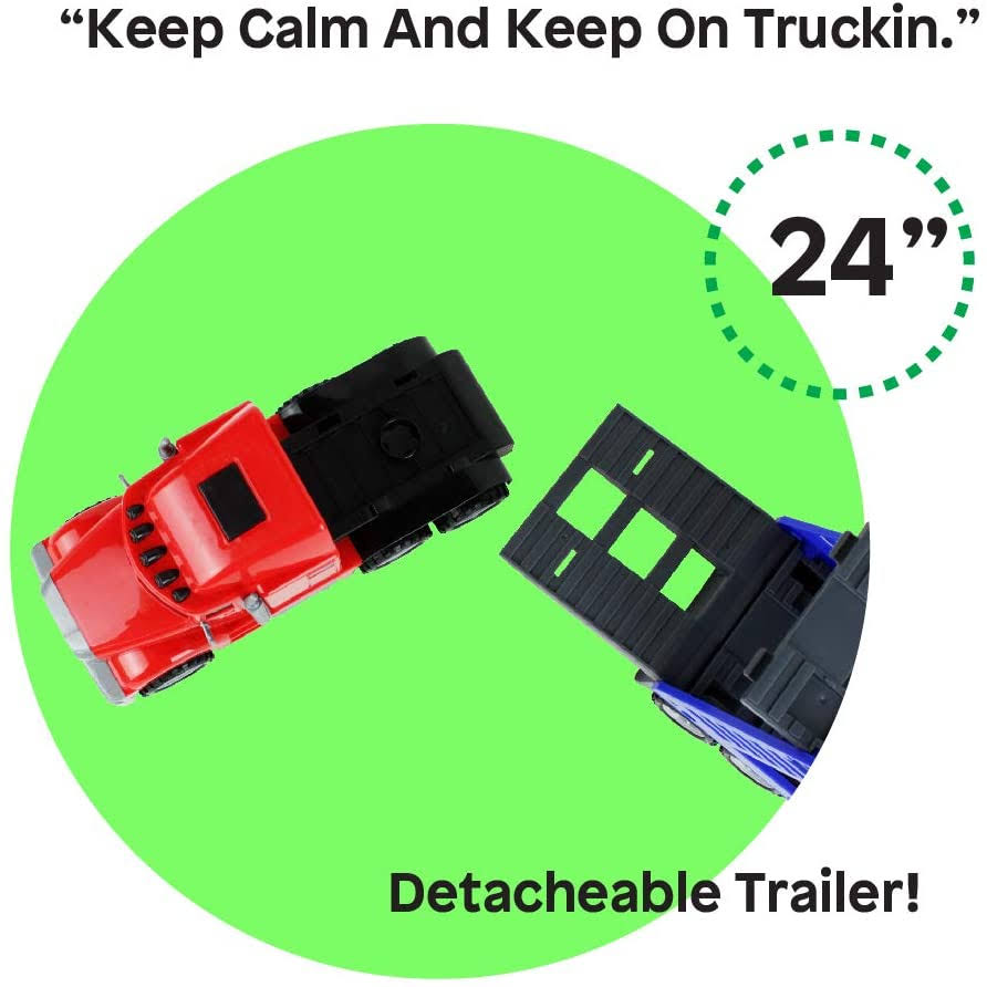5-in-1 Truck Carrier Toy with Trailer Y565