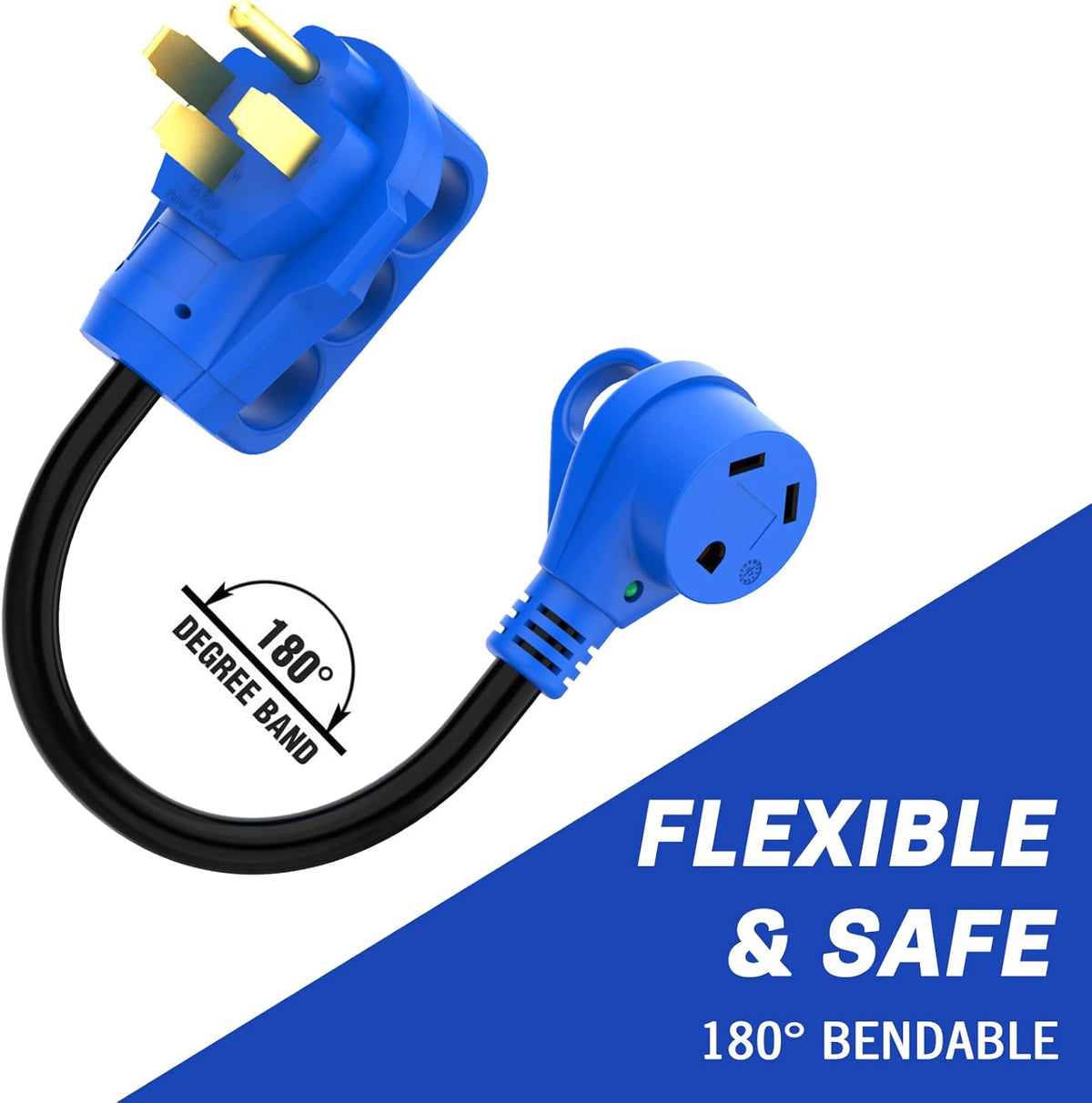 50 Amp to 30 Amp RV Adapter with Grip Handle, 12 Inch Pack of 2 W6238