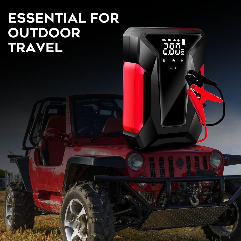4000A Peak Car Jump Starter with Air Compressor and Emergency LED Light E9548
