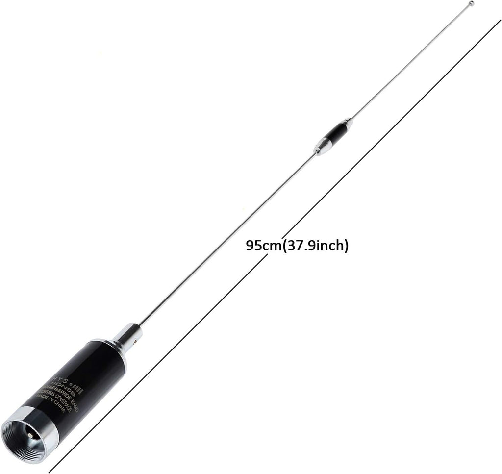 Dual-Band NMO 37.9 Inch Antenna with Stainless Steel L-Bracket & 13' RG-58 Coax Cable J5257