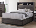 Gray Cal King Bed with Bookcase Headboard Z172548