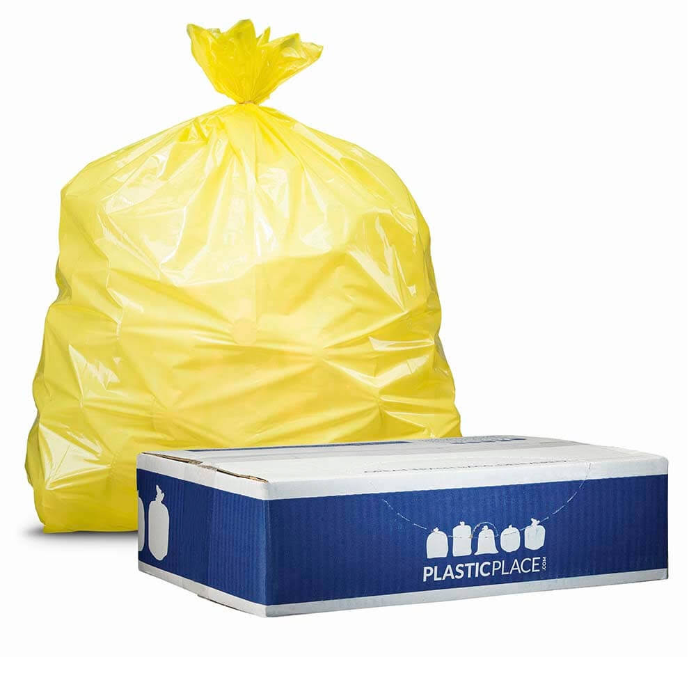 40-45 Gallon Yellow 1.5 Mil Trash Bags A381