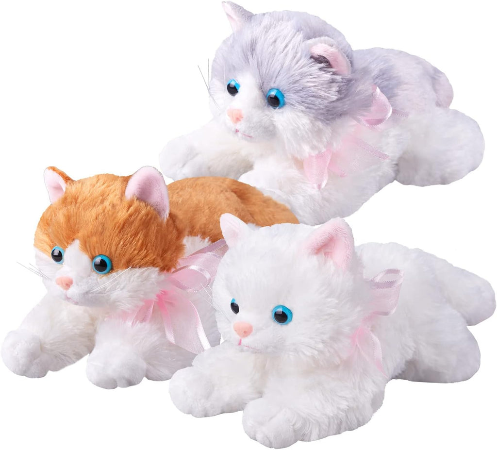 White Plush Cat Stuffed Animal Toy Set T24801