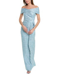 Metallic Jacquard Gown, Blue X764