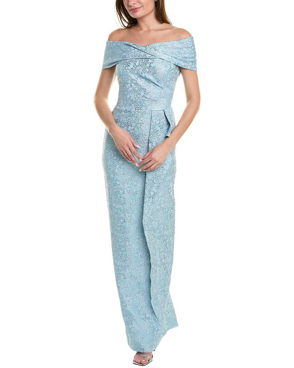 Metallic Jacquard Gown, Blue X764