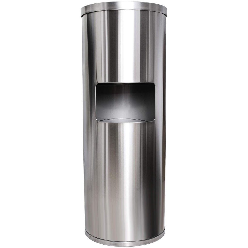 Stainless Steel Floor Stand Wipe Dispenser with Built-in Trash Can K52047
