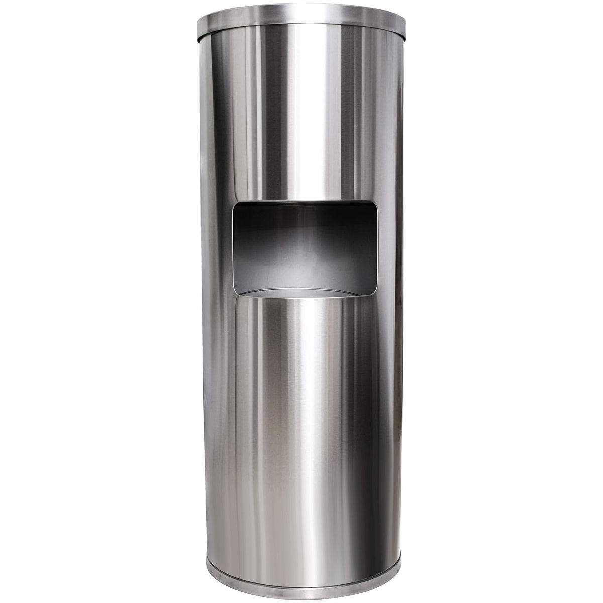 Stainless Steel Floor Stand Wipe Dispenser with Built-in Trash Can K52047