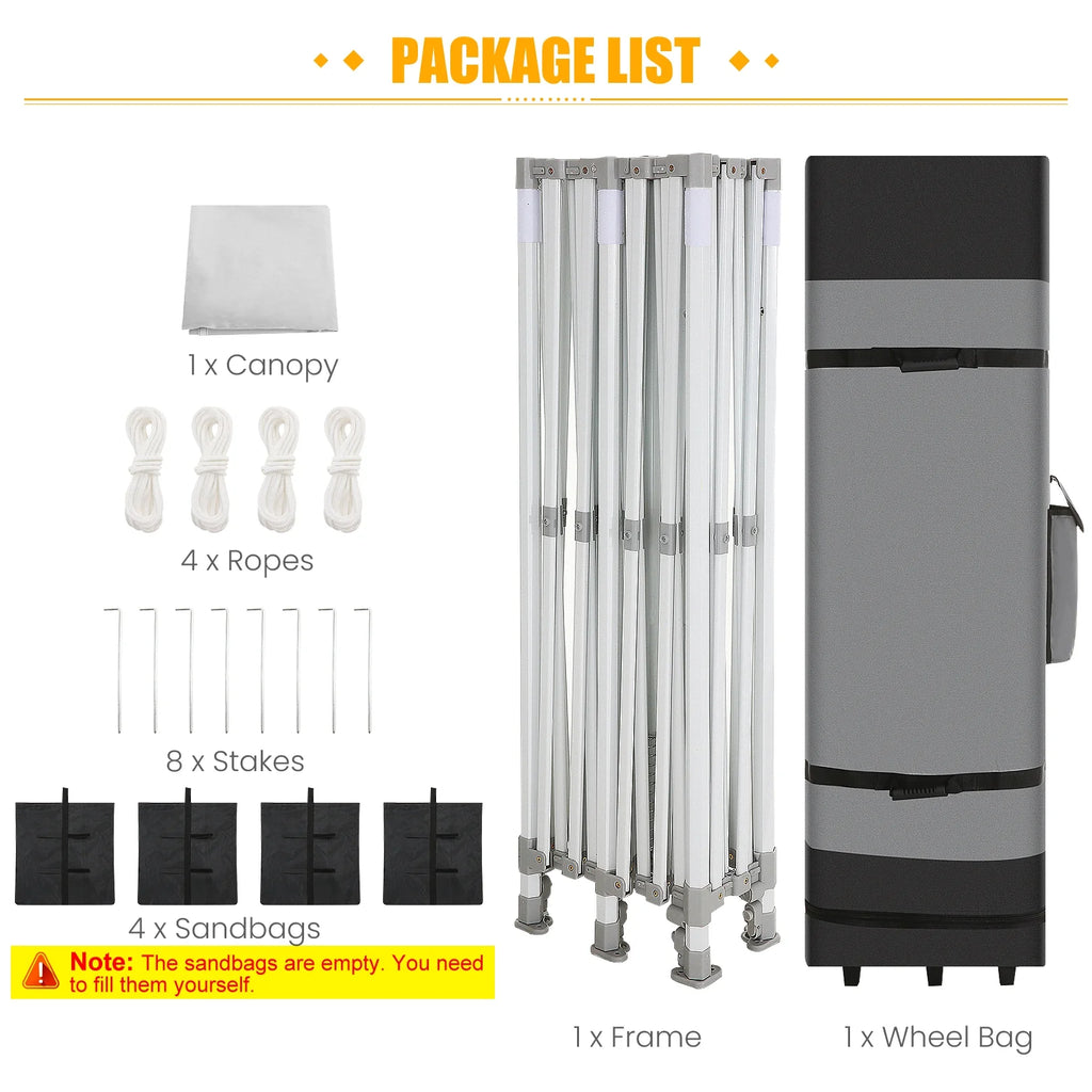 White 10'x20' Waterproof Pop Up Canopy Tent M846960