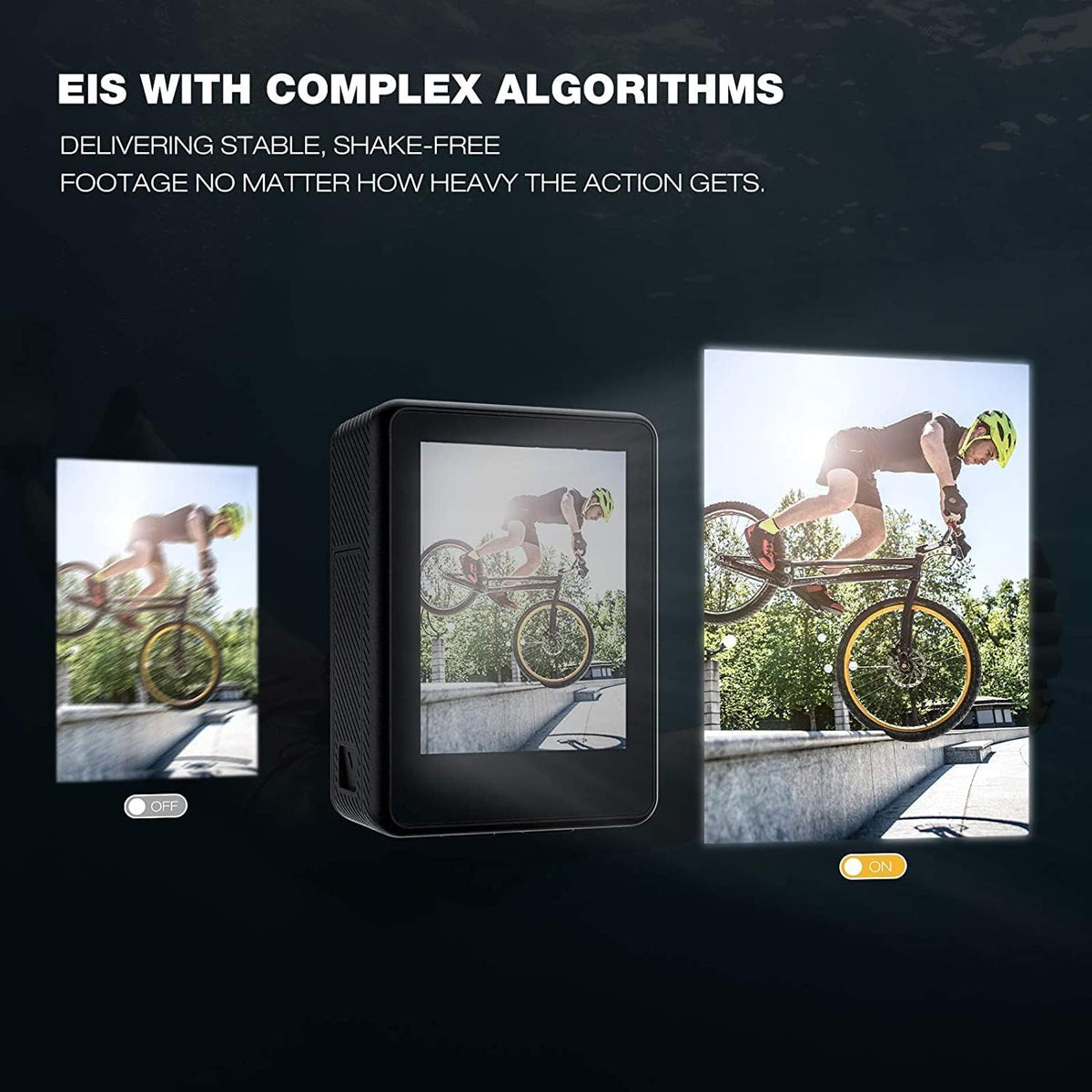 4K 20MP Waterproof Action Camera with Dual Screen and 2 Batteries J225860