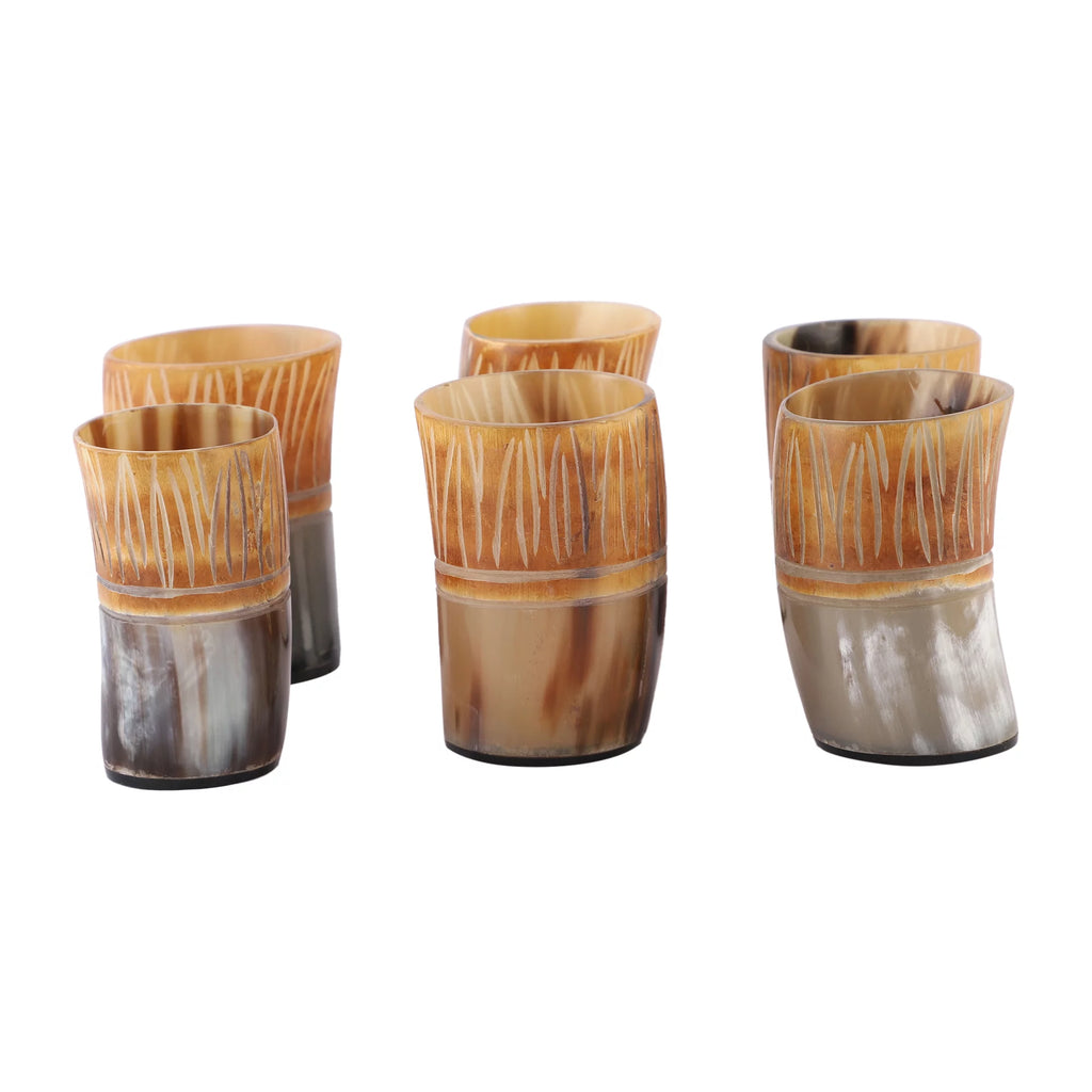 Drinking Horn Shot Cup Glass Ceramic Food Safe 6 Pack O258