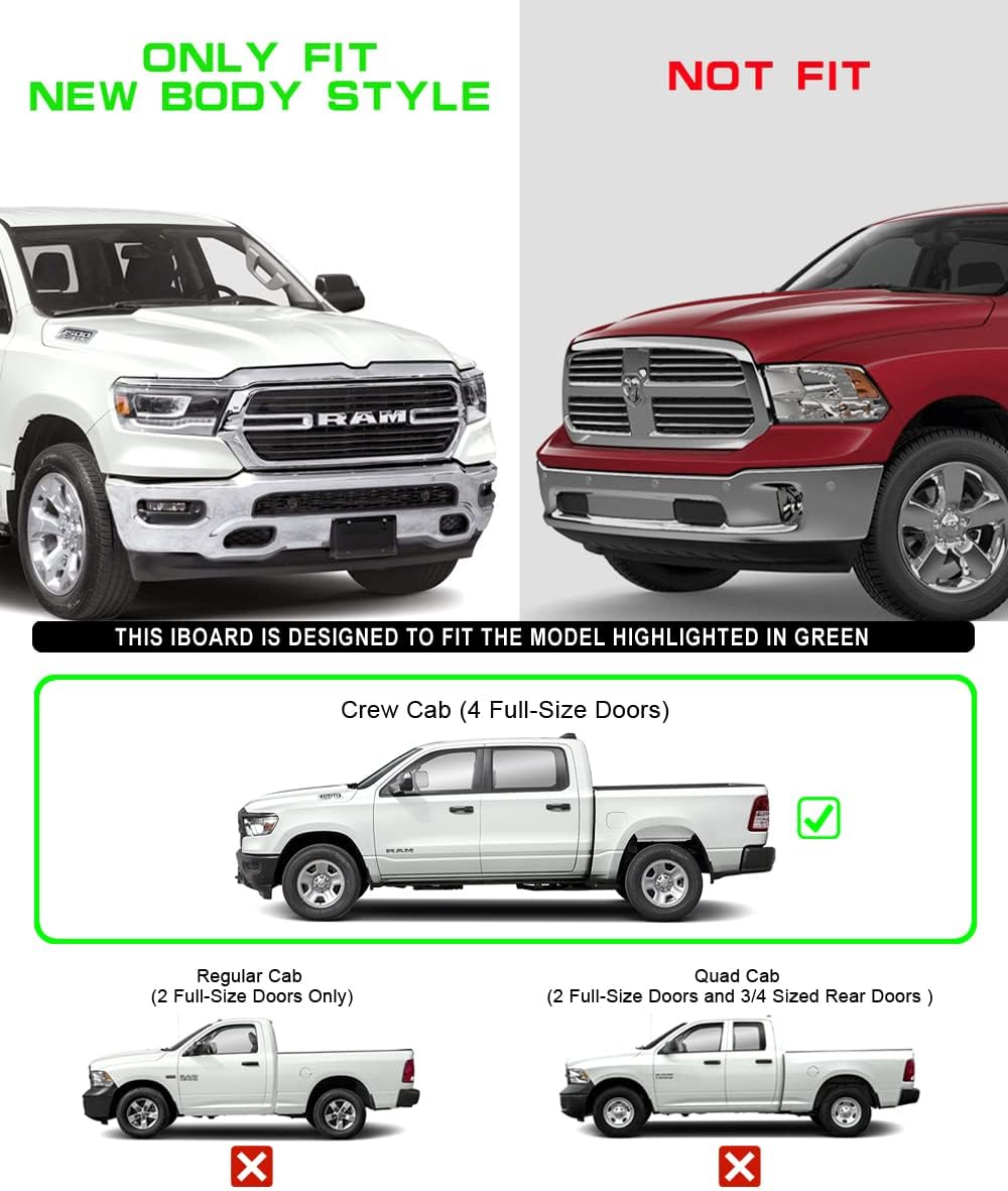 5in Running Boards for Dodge Ram 1500 Crew Cab U7205