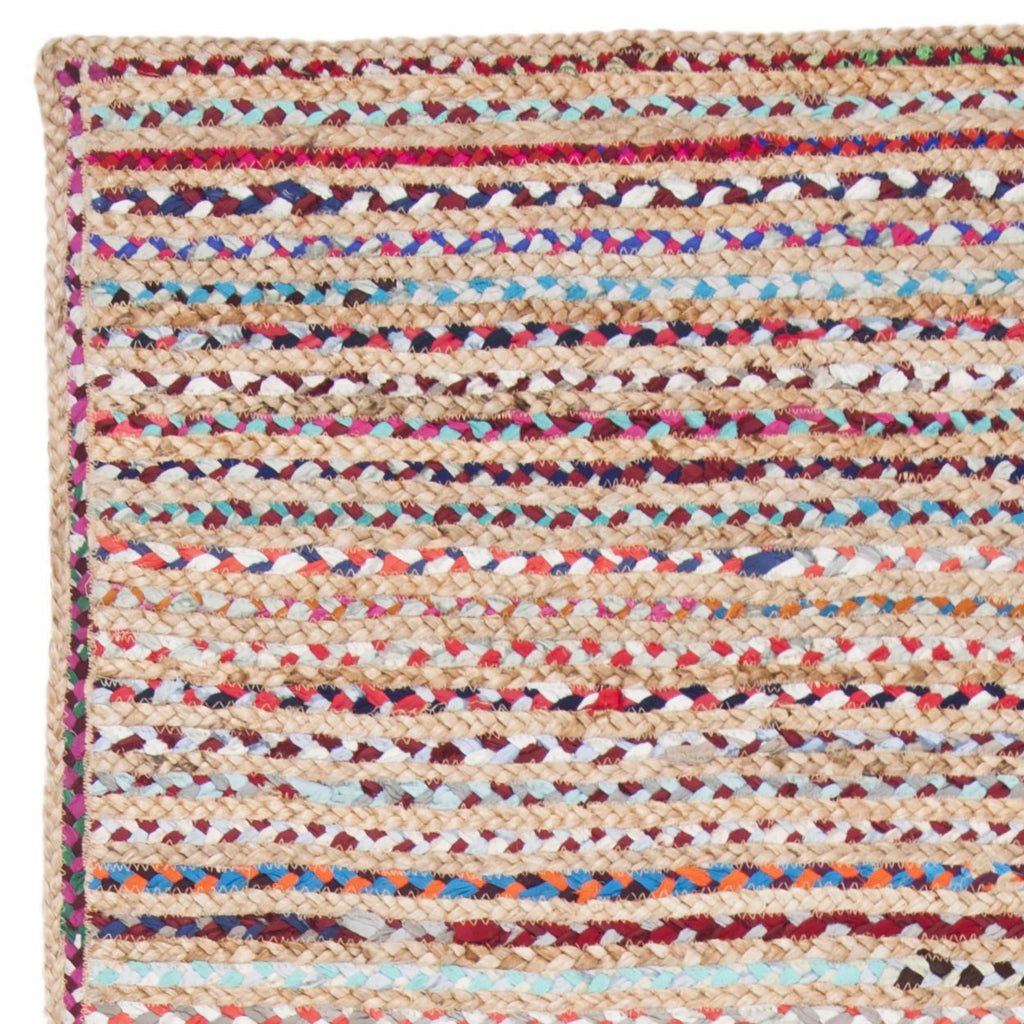 8' x 10' Natural Multi Braided Striped Jute Area Rug H901660