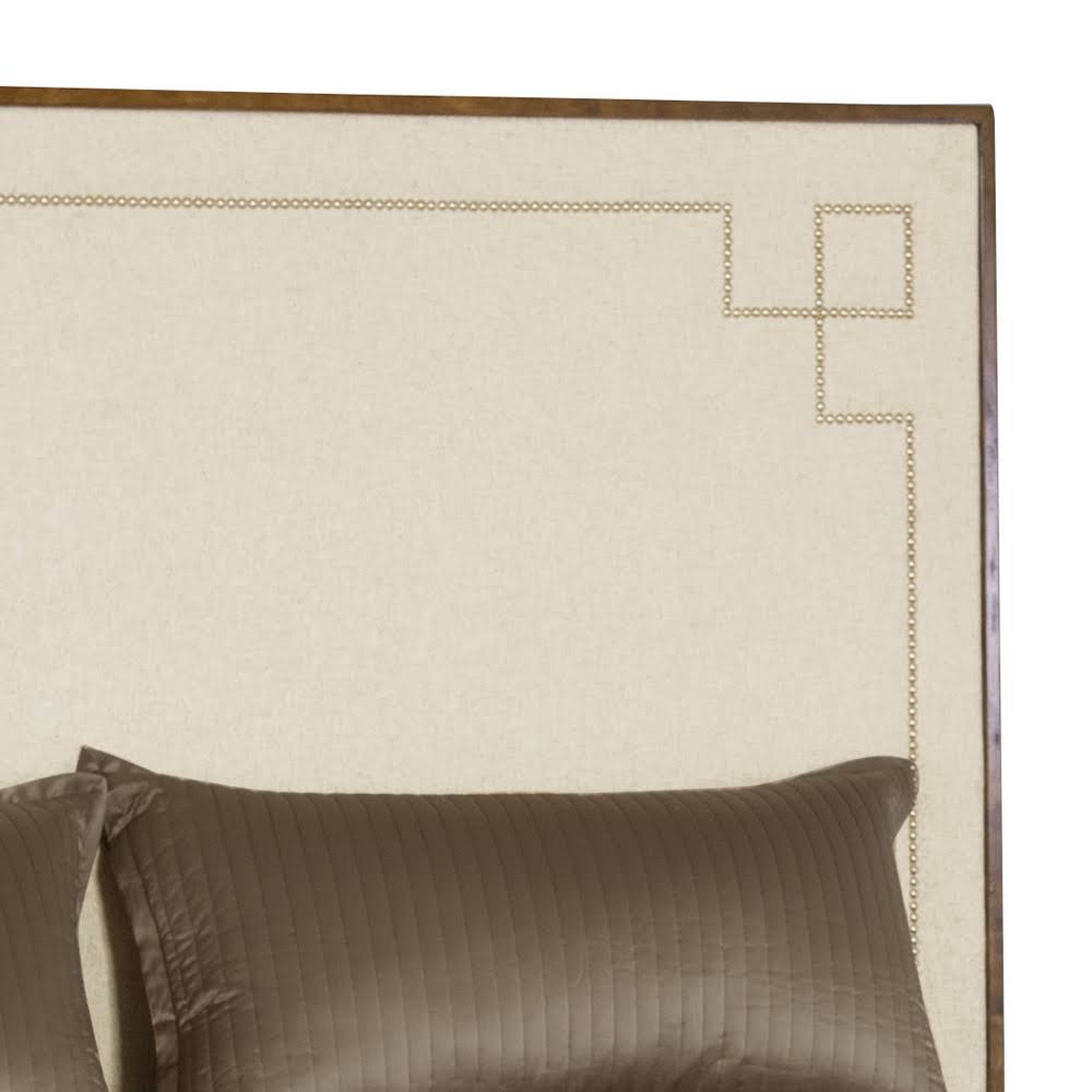 Dark Caramel Queen Upholstered Panel Bed S81132