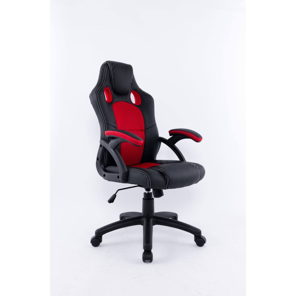 Ergonomic High-Back Executive Office Chair in Black Red I10778