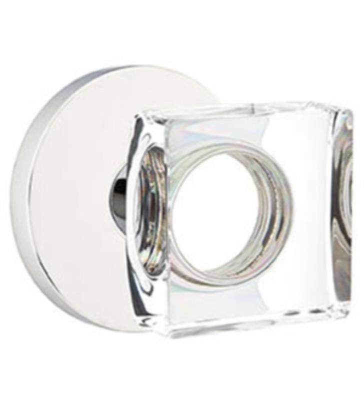 Flat Black Crystal Knob Privacy with Disk Rose K422