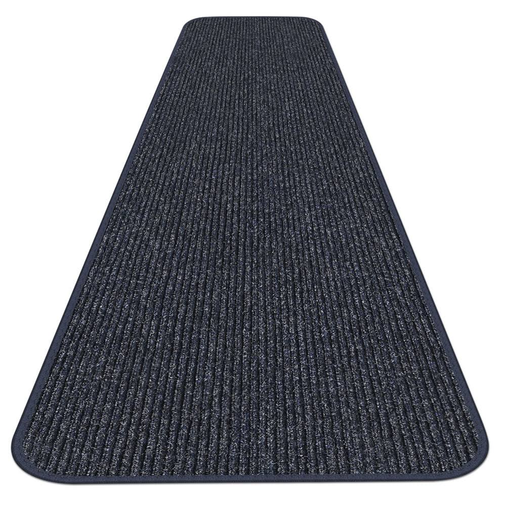 Skid-Resistant Heavy-Duty Carpet Runner, Stormy Blue, 4' x 25' J6504