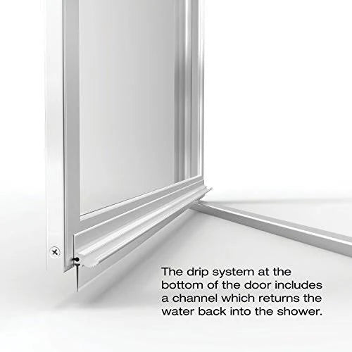 Clear Glass Shower Door Brushed Nickel Finish C473513