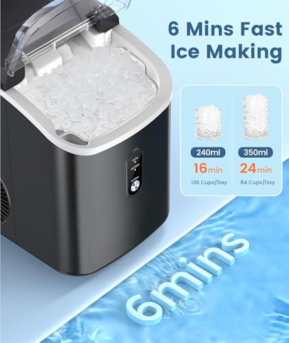 Countertop Nugget Ice Maker with Soft Chewable Ice, 34Lbs/24H, Self-Cleaning Y4183