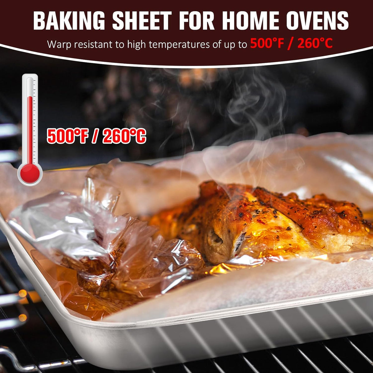 24 Pc Baking Sheet Pans 8 x 10 Inch Rectangle Metal Food Trays K60551
