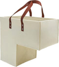 Stair Basket with Leather Handles, 4mm Felt Stair Step Storage Organizer J795