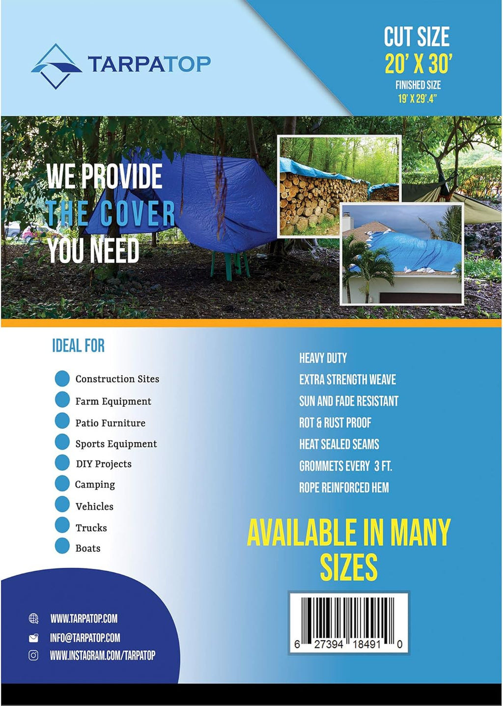 Blue Waterproof Poly Tarp E19901