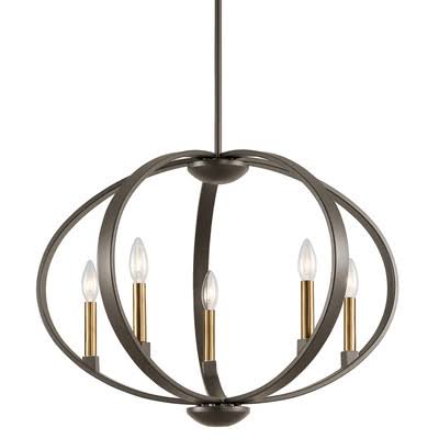 Old Bronze 5-Light Candle-Style Chandelier Z142402