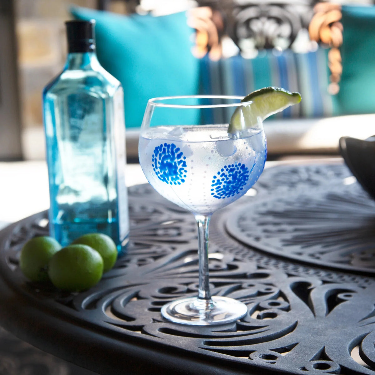 Hand Decorated Wine Glass J450