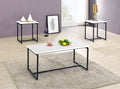 White 3 Piece Carbon Fiber Coffee Table and End Table Set K913556