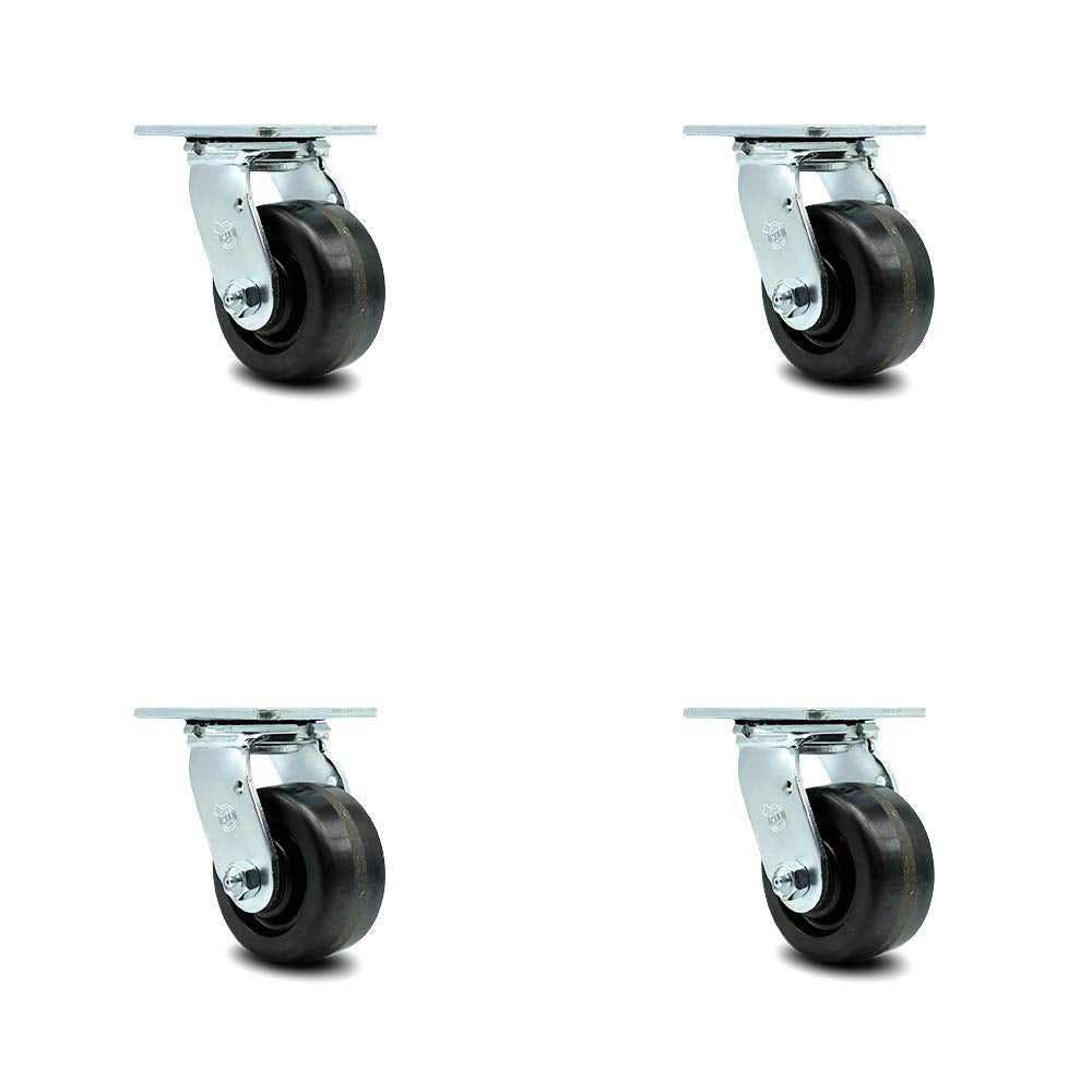 10 Inch Swivel Caster with Brake Semi-Pneumatic Wheel Pack of 2 E785955